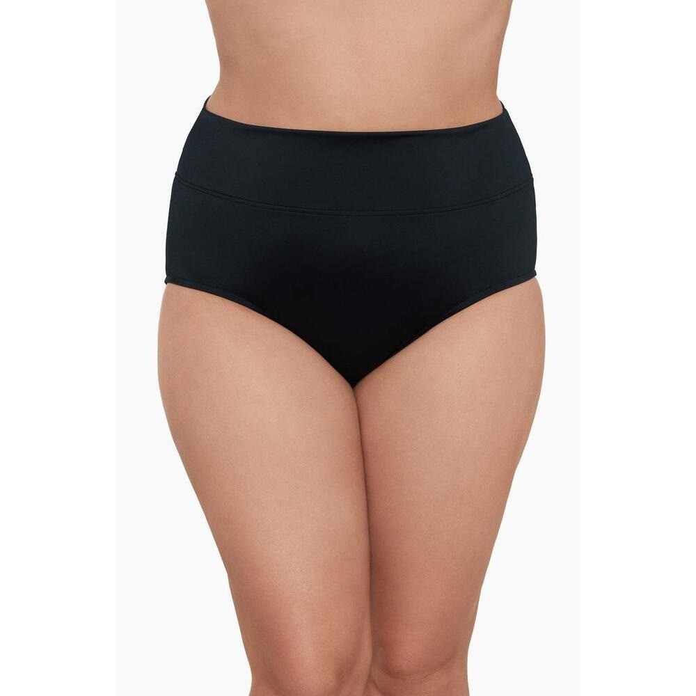 Trimshaper Black‎ Swim Bottom Yoke-Top Brief, Black 18